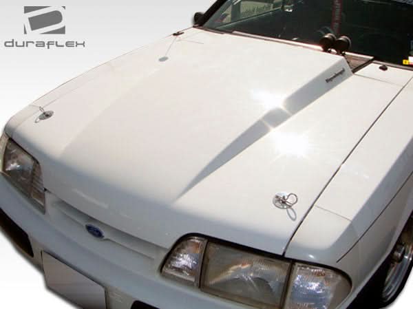 1987-1993 Ford Mustang 2" Cowl Hood - 1 Piece - FRP