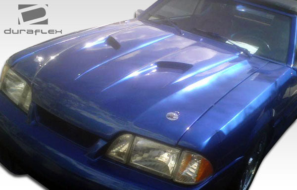 1987-1993 Ford Mustang Mach 2 Style Hood - 1 Piece - FRP
