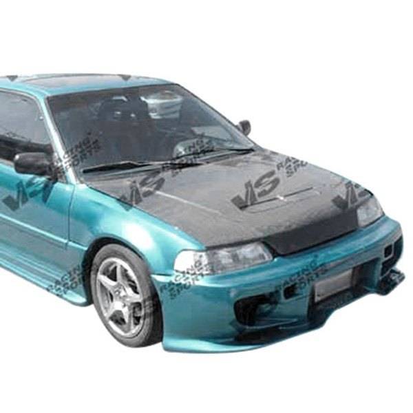 1988-1991 Honda CRX Hatchback US (SIR) Style Carbon Fiber Black Hood