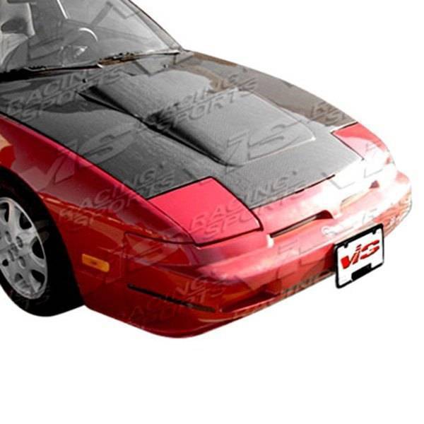 1989-1994 Nissan 240SX Hatchback 2 doors TECHNO R Style Carbon Fiber Black Hood