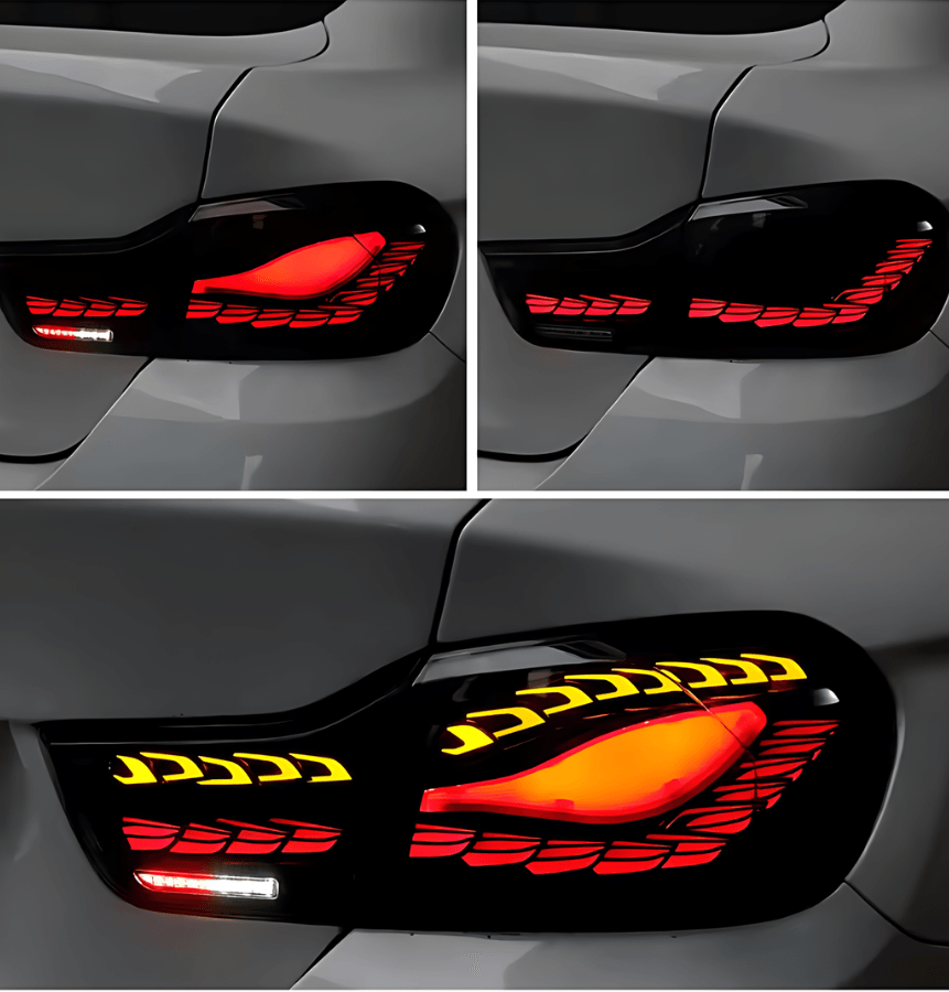 BMW F32 F36 F82 F33 F83 4 Series - Double Dragon Scale Black LED Tail lights (2013 - 2018) - K2 Industries
