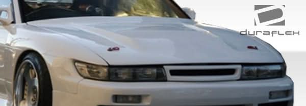 1989-1994 Nissan Silvia S13 D-1 Style Hood - 1 Piece - FRP