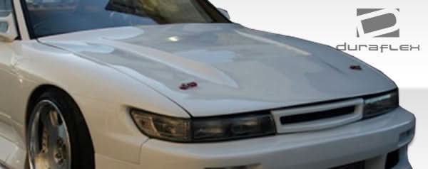 1989-1994 Nissan Silvia S13 D-1 Style Hood - 1 Piece - FRP