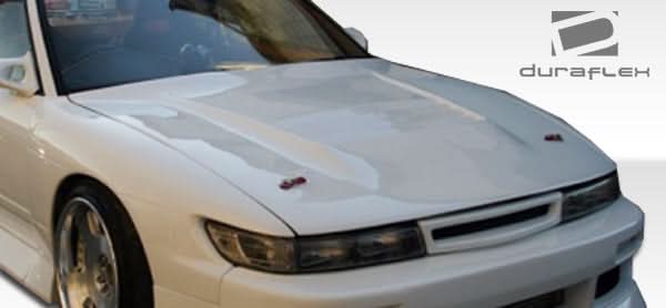 1989-1994 Nissan Silvia S13 D-1 Style Hood - 1 Piece - FRP