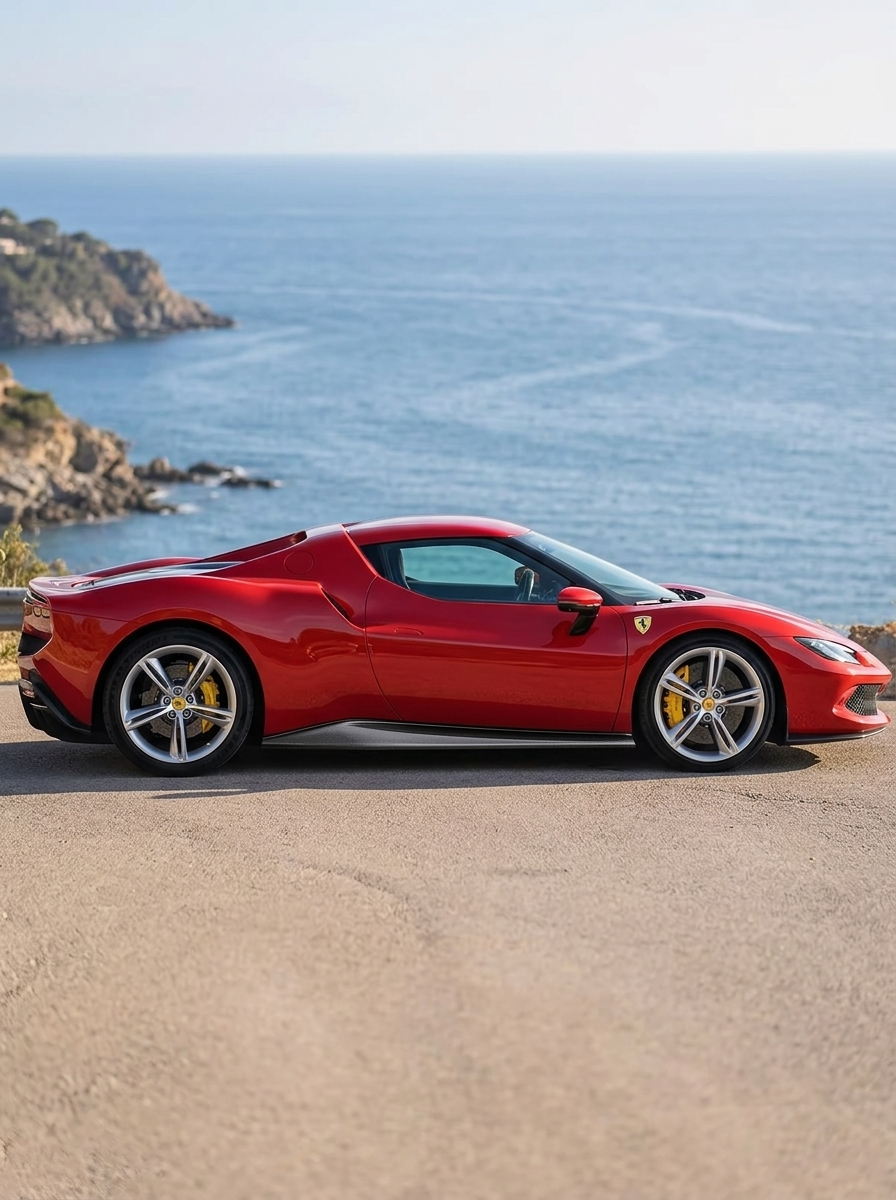 2021+ Ferrari 296 GTB OEM Style Side Skirts - Dry Carbon Fiber