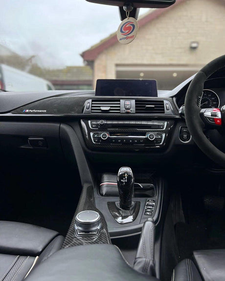 BMW F20 F22 F30 F32 F10 GT F07 F01 X3 F25 X4 F26 Carbon Fiber Gear Shift Knob and Panel Cover Trim (2011 - 2019) - K2 Industries