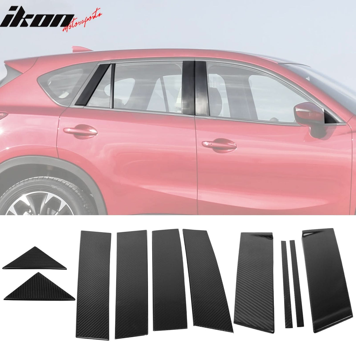 2012-2016 Mazda CX-5 Door Carbon Fiber CF 10PCS Pillar Post Cover Trim