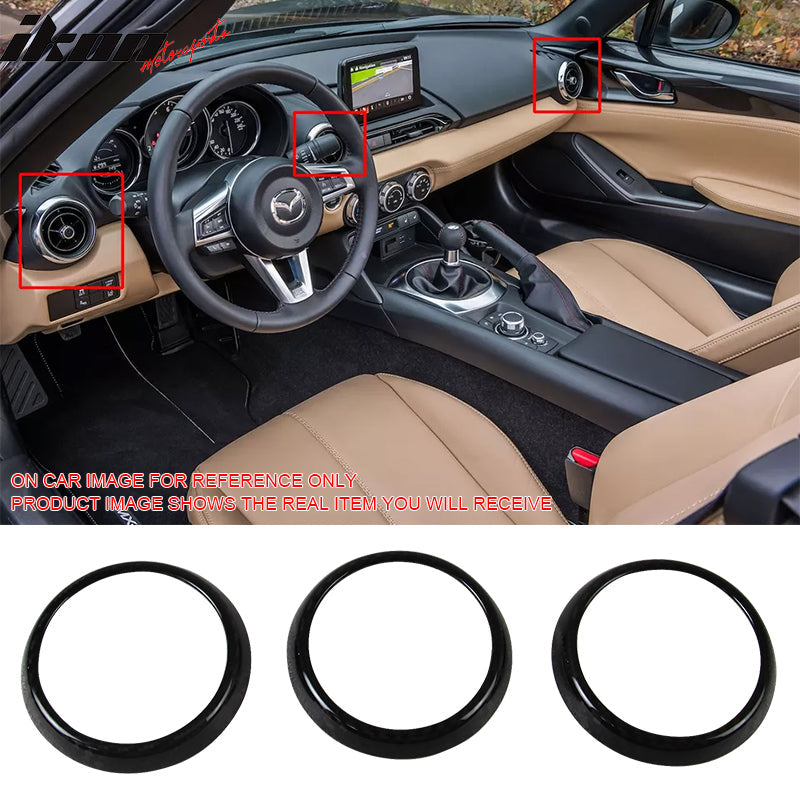 2016-2025 Mazda MX-5 Miata Carbon Fiber Interior Air Vent Frame Trim