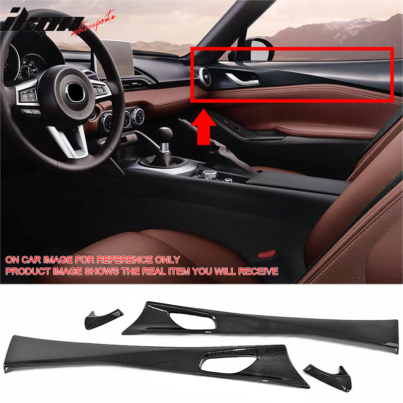 2016-2025 Mazda MX-5 Miata Carbon Fiber 4PCS Interior Door Panel Trim