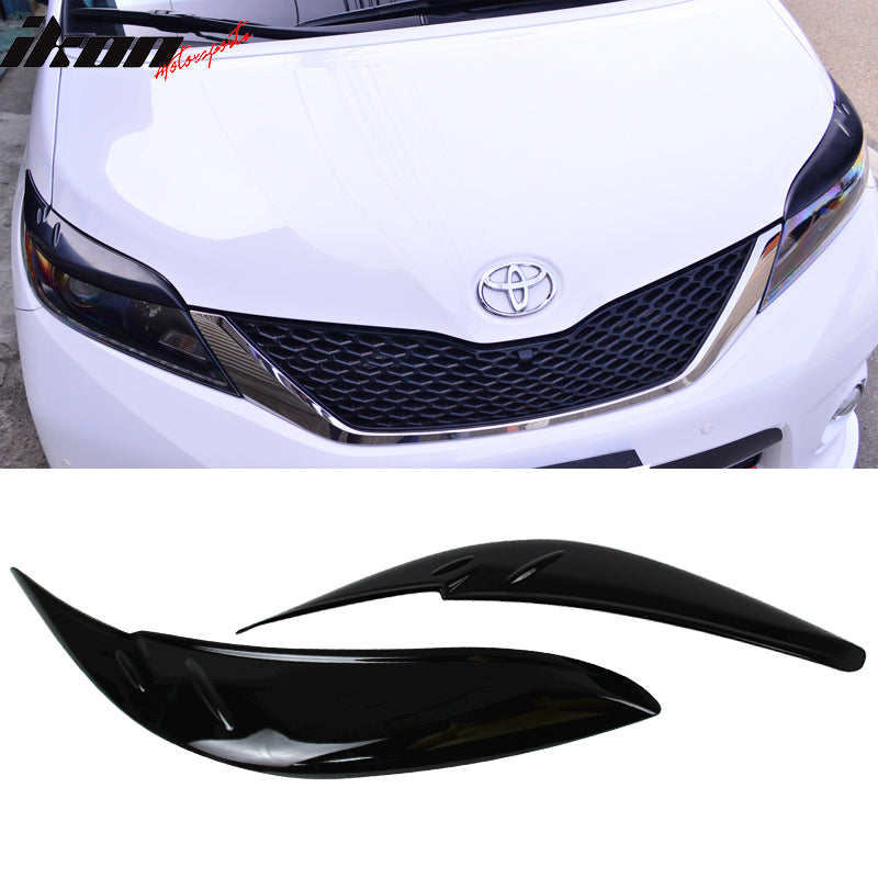 2011-2017 Toyota Sienna Headlight Eyelids Eyebrows Cover ABS