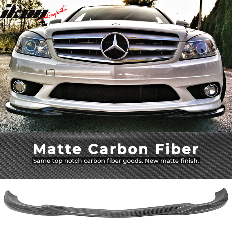 2008-2011 Benz C Class W204 AMG Style Front Bumper Lip Carbon Fiber
