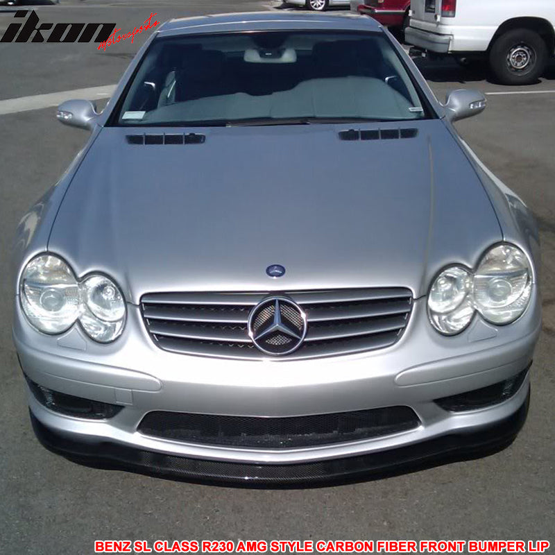 2003-2006 Benz SL Class R230 AMG Style Front Bumper Lip Carbon Fiber