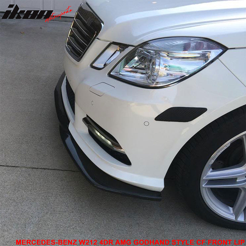 2010-2013 Benz E Class W212 4DR AMG Front Bumper Lip Carbon Fiber