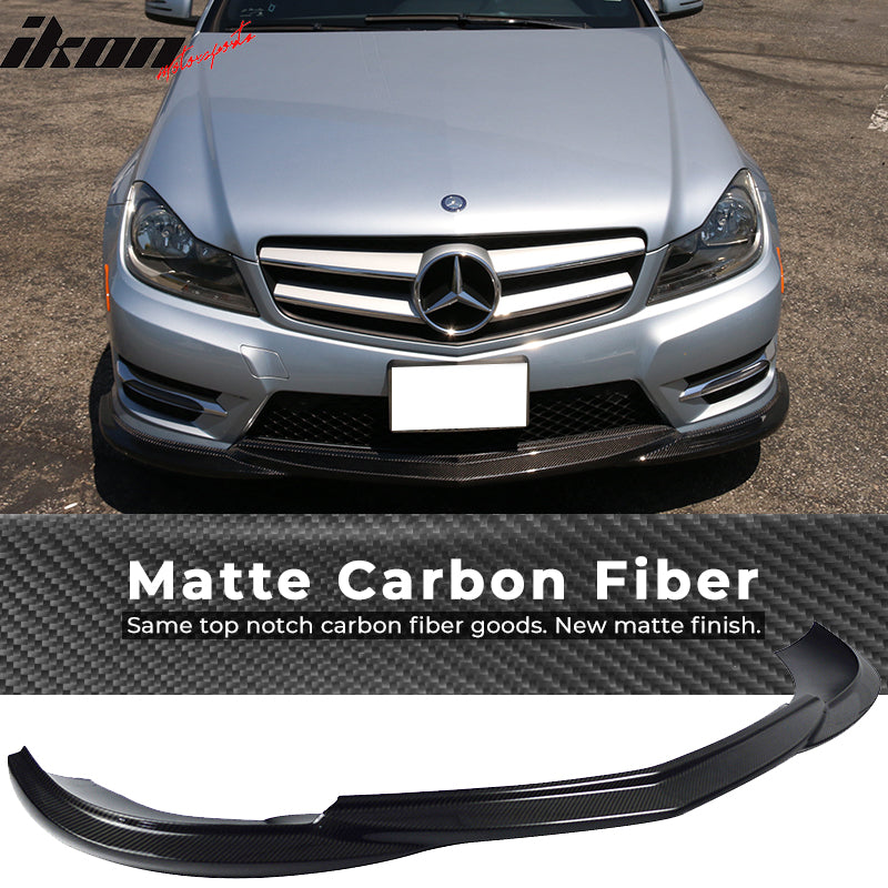 2012-2014 Benz C Class W204 LCI Front Bumper Lip Carbon Fiber