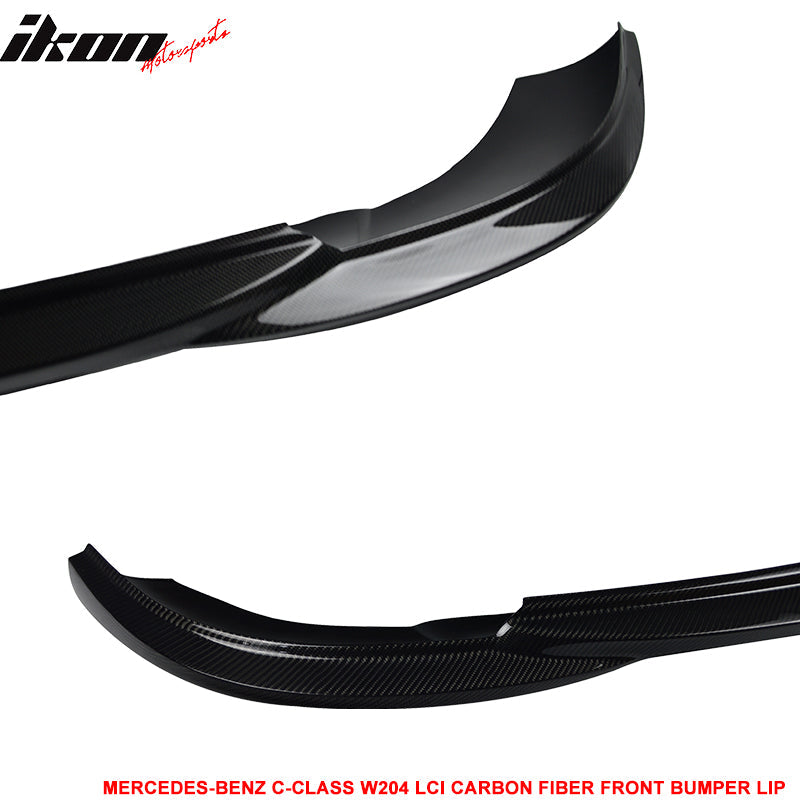 2012-2014 Benz C Class W204 LCI Front Bumper Lip Carbon Fiber