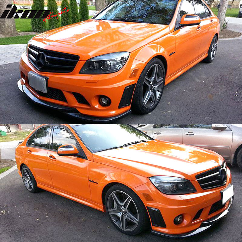 2008-2011 W204 C63 Pre-LCI Godhand Front Bumper Lip Matte Black FRP