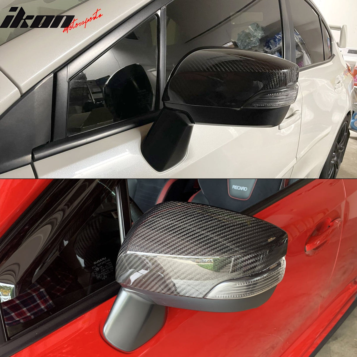 2015-2021 Subaru WRX & WRX STI Sedan 4-Door Mirror Covers Carbon Fiber