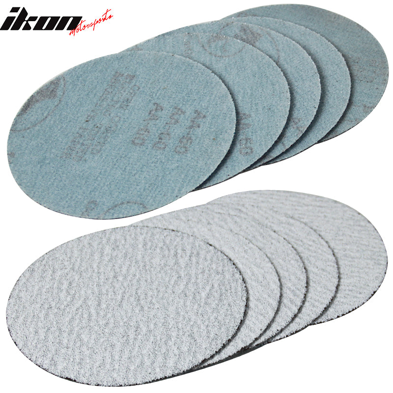 50PC 5in 127mm 60 Grit Auto Sanding Disc Sandpaper Sheets Sand Paper
