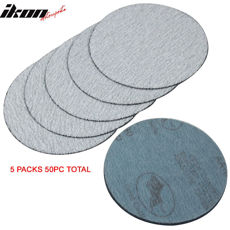 50PC 5in 127mm 80 Grit Auto Sanding Disc Sandpaper Sheets Sand Paper