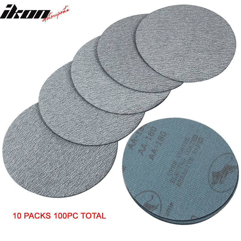 100PC 5in 127mm 180 Grit Auto Sanding Disc Sandpaper Sheets Sand Paper