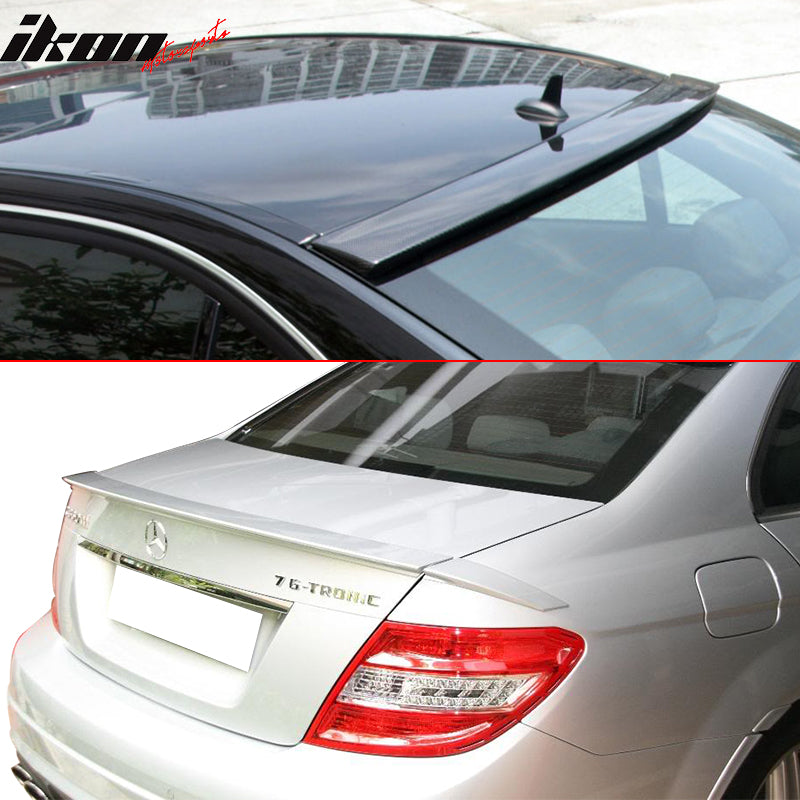 Fits 08-14 Benz W204 Trunk Spoiler & Roof Wing #040 Black