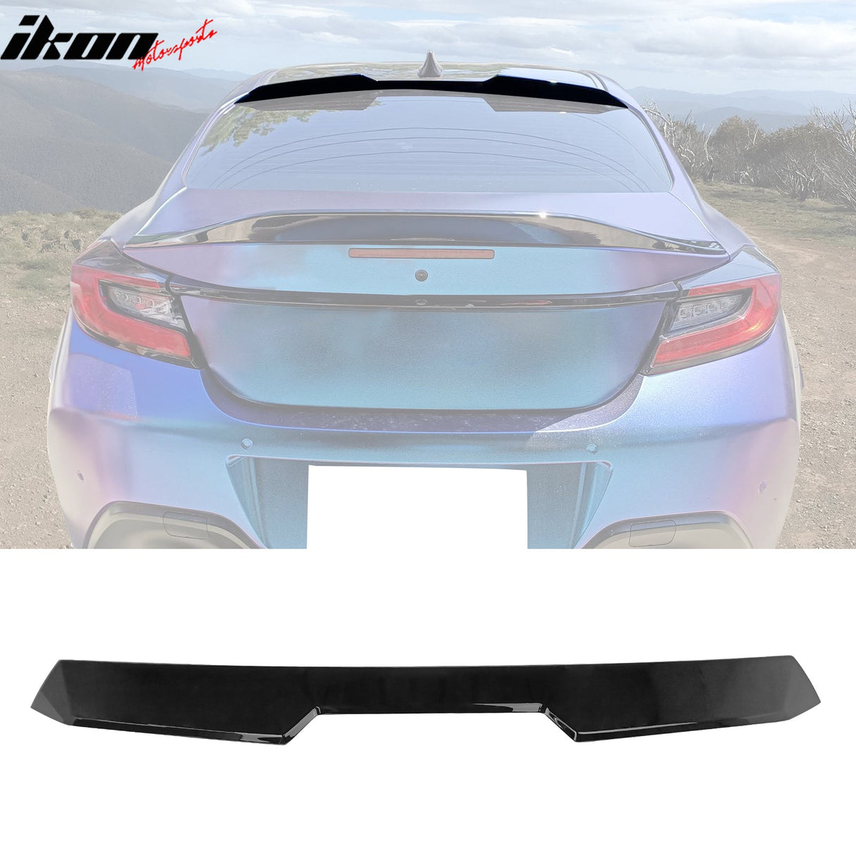 2022-2025 Subaru BRZ Toyota GR86 V Style Rear Roof Spoiler Gloss Black