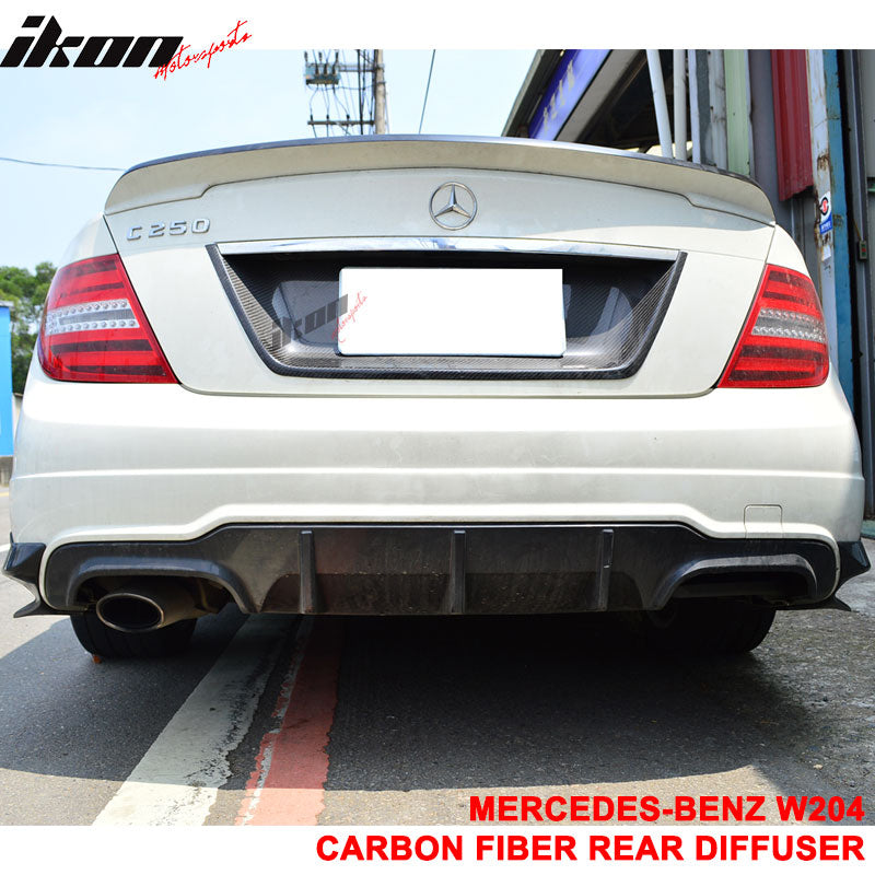 2012-2014 Benz C-Class W204 LCI Rear Lip Diffuser Carbon Fiber