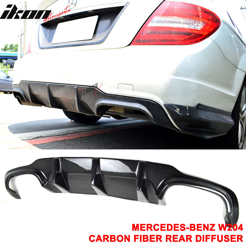 2012-2014 Benz C-Class W204 LCI Rear Lip Diffuser Carbon Fiber