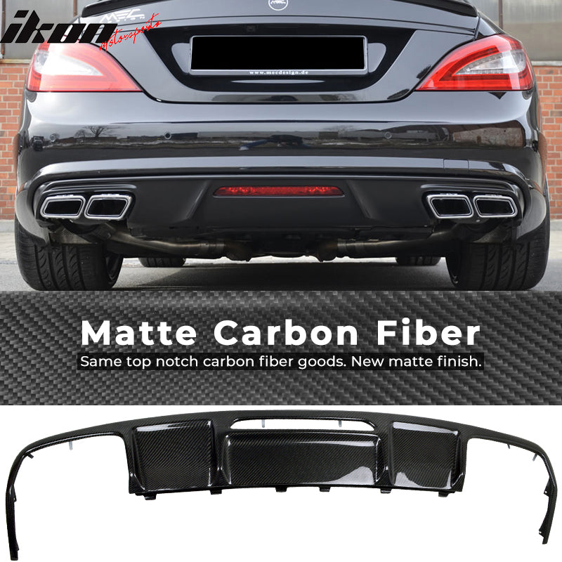 2011-2017 Benz CLS Class W218 Rear Bumper Lip Diffuser Carbon Fiber