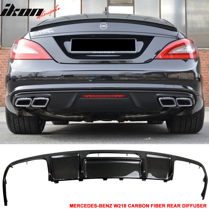 2011-2017 Benz CLS Class W218 Rear Bumper Lip Diffuser Carbon Fiber