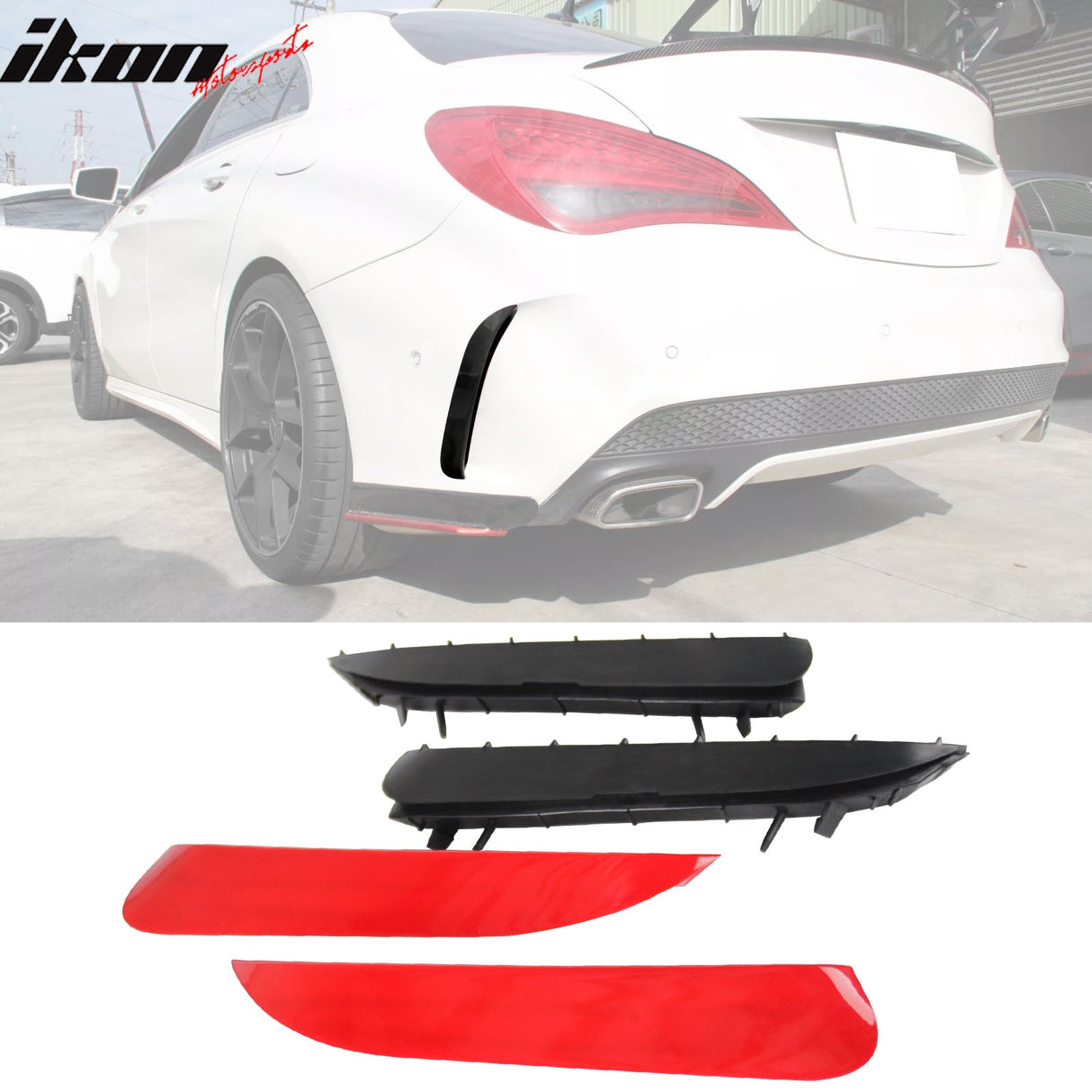 2014-2019 Benz W117 C117 CLA-Class Painted #Red Rear Side Vent Canards