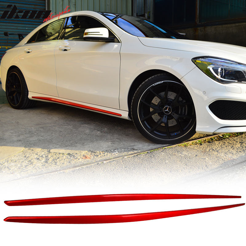 2014-2018 Mercedes-Benz CLA-Class W117 C117 Painted Red Side Skirts PP