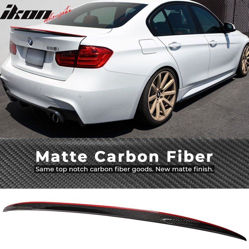 2012-2018 BMW 3-Series F30 P Style Red Line Carbon Fiber Trunk Spoiler