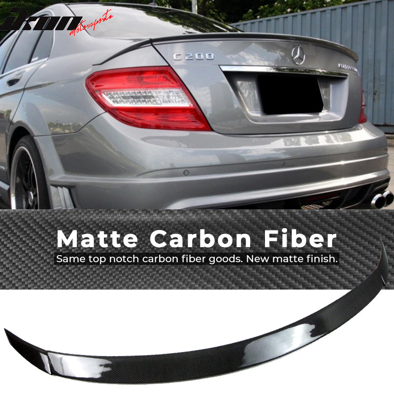 2008-2014 Benz C-Class W204 Sedan B Style Carbon Fiber CF Trunk Spoile