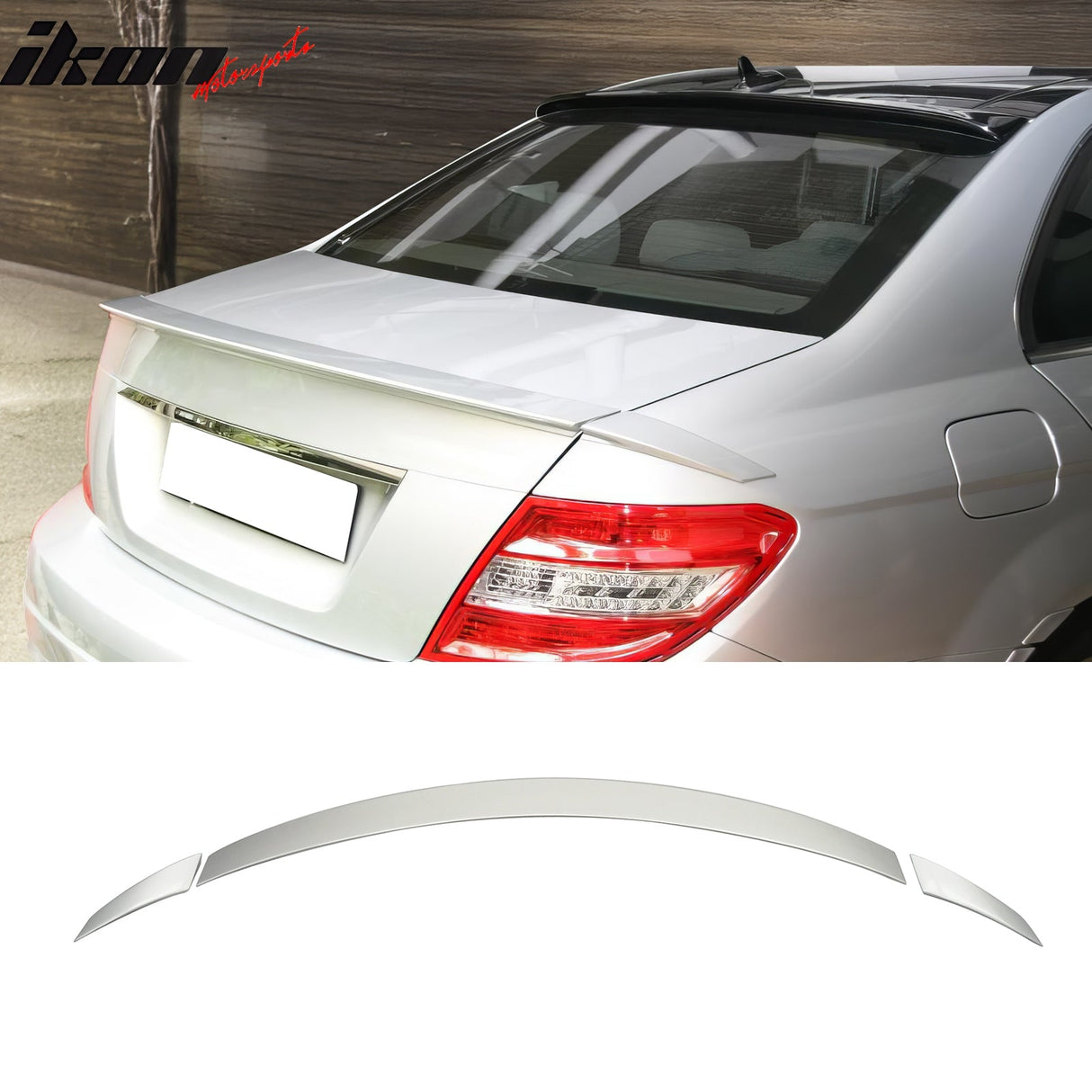 2008-2014 Mercedes Benz C-Class W204 B Style Trunk Spoiler ABS