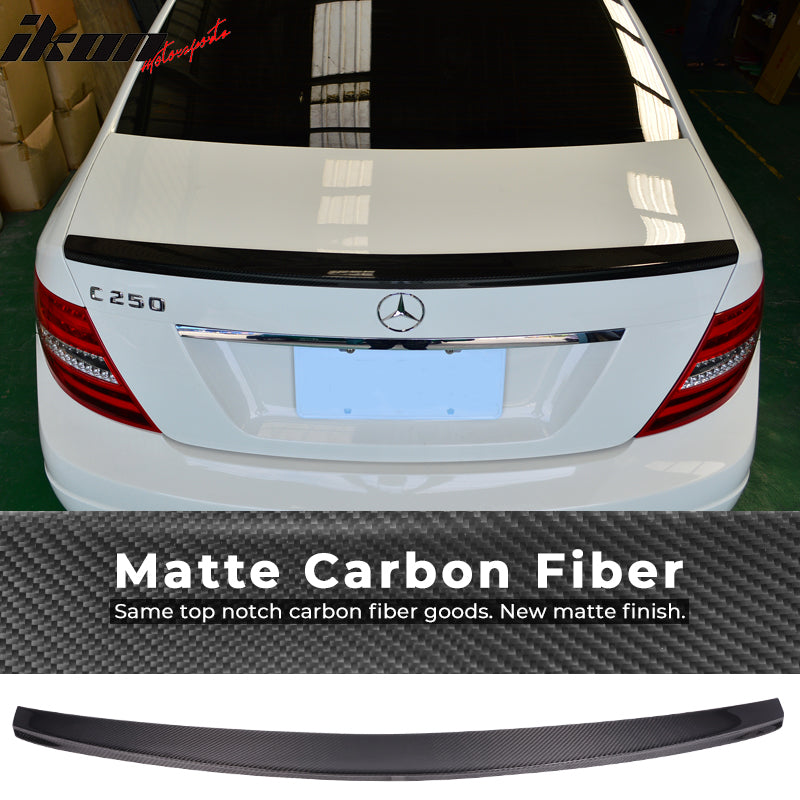 2008-2014 Benz C-Class W204 Sedan IKON Style Carbon CF Trunk Spoiler