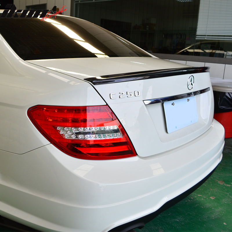 2008-2014 Benz C-Class W204 Sedan IKON Style Carbon CF Trunk Spoiler