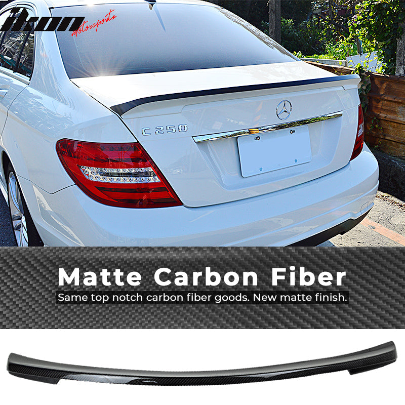 2008-2014 Benz C Class W204 Sedan Ikon 2 Style Carbon CF Trunk Spoiler