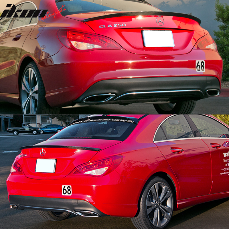 2013-2018 Benz CLA C117 Sedan P Style Carbon Fiber CF Trunk Spoiler