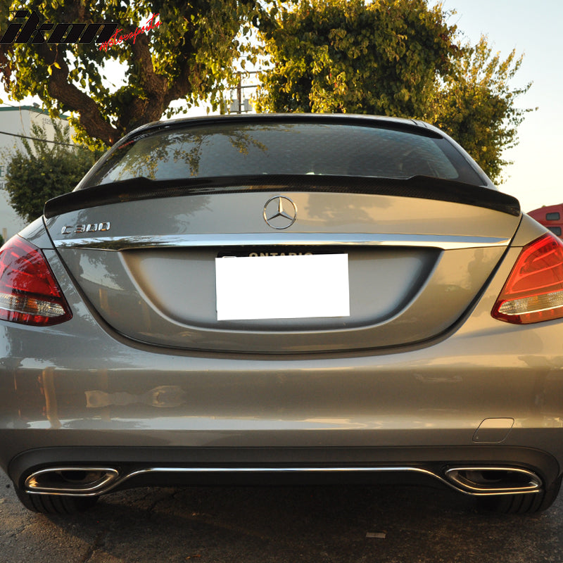 2015-2021 Benz W205 C Class Sedan V Style Carbon Fiber Trunk Spoiler