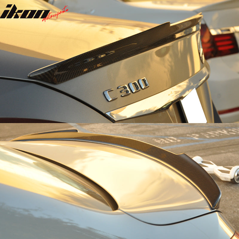 2015-2021 Benz W205 C Class Sedan V Style Carbon Fiber Trunk Spoiler
