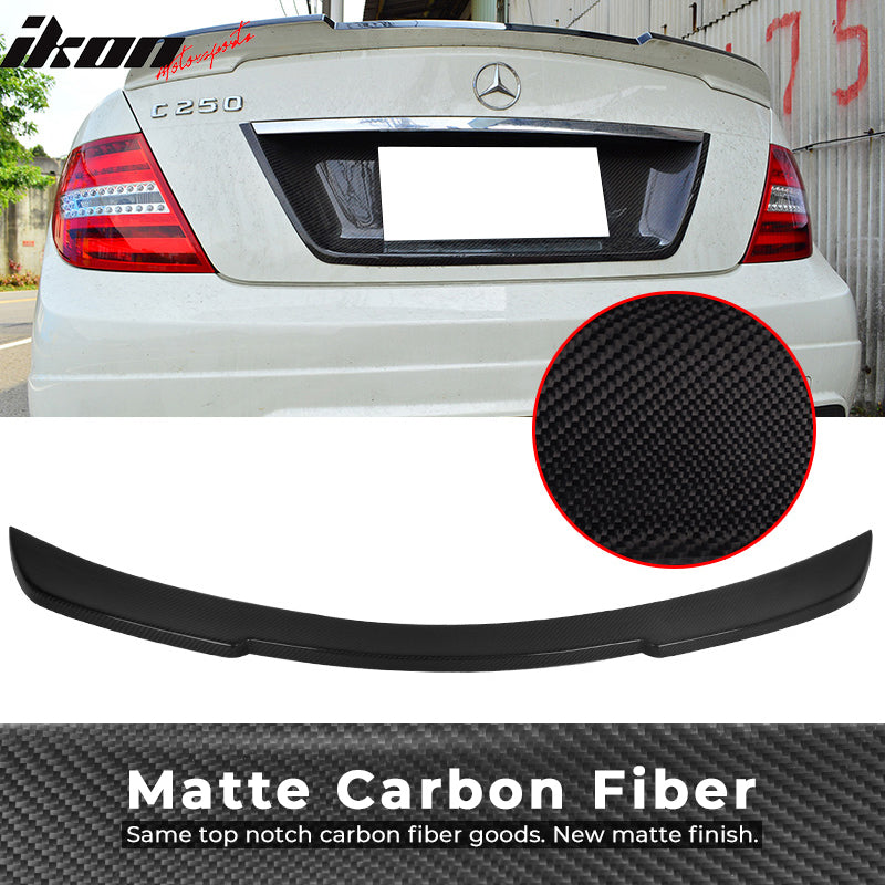 2008-2014 Benz C Class W204 Sedan Ikon Carbon Fiber Rear Trunk Spoiler