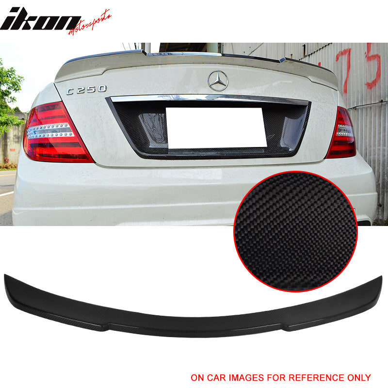 2008-2014 Benz C Class W204 Sedan Ikon Carbon Fiber Rear Trunk Spoiler