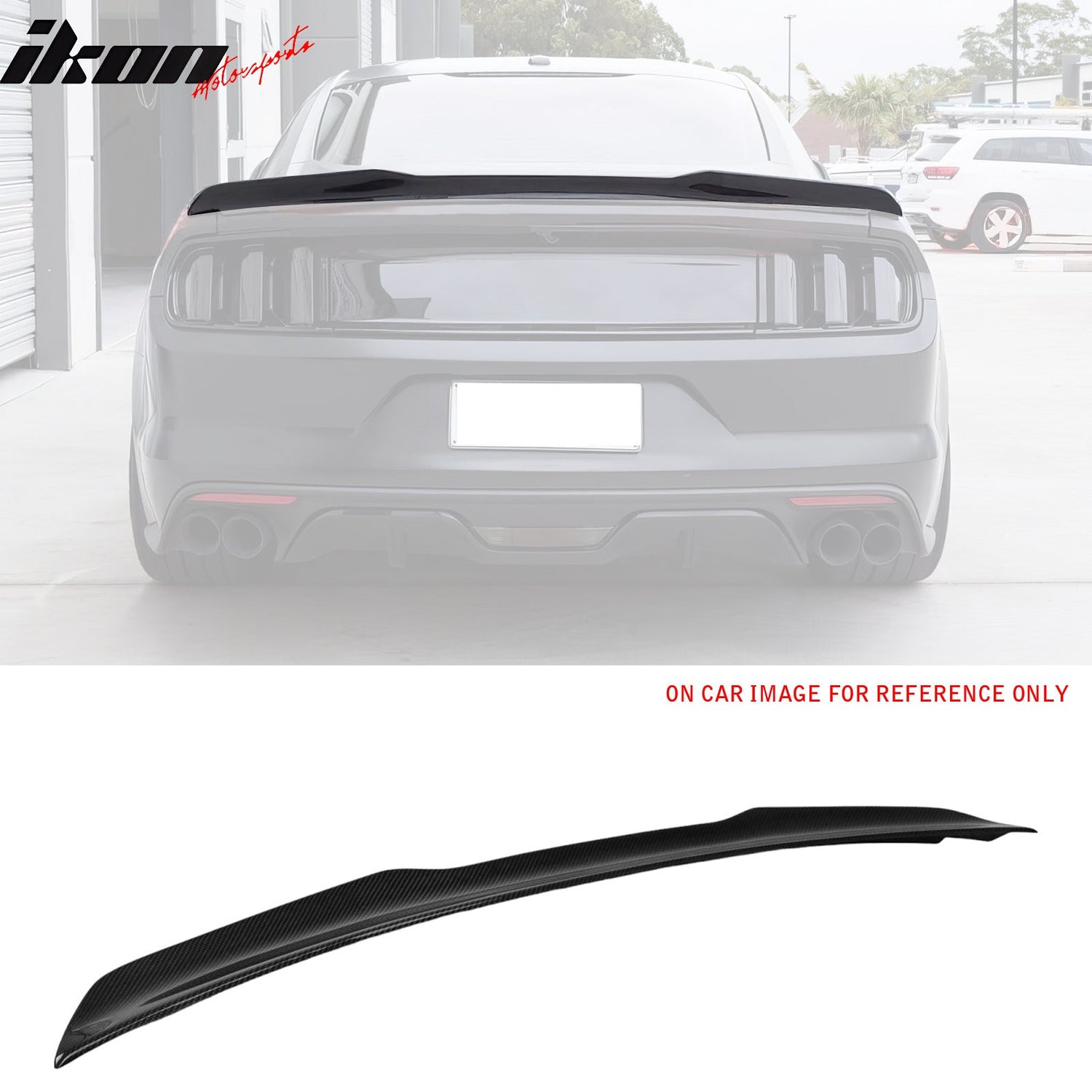 2015-2023 Ford Mustang Coupe Trunk Spoiler V Style Carbon Fiber Wing