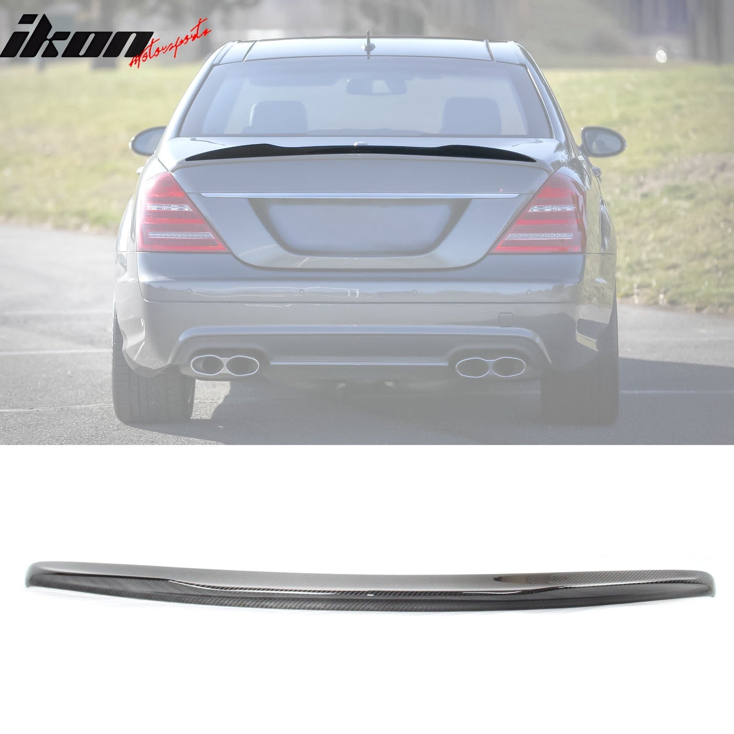 2007-2013 Benz W221 S-Class Trunk Spoiler V Style Carbon Fiber Wing