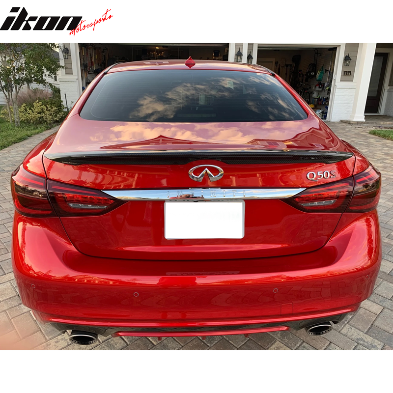 2014-2024 Infiniti Q50 Sedan Matte Carbon Fiber Trunk Spoiler Wing