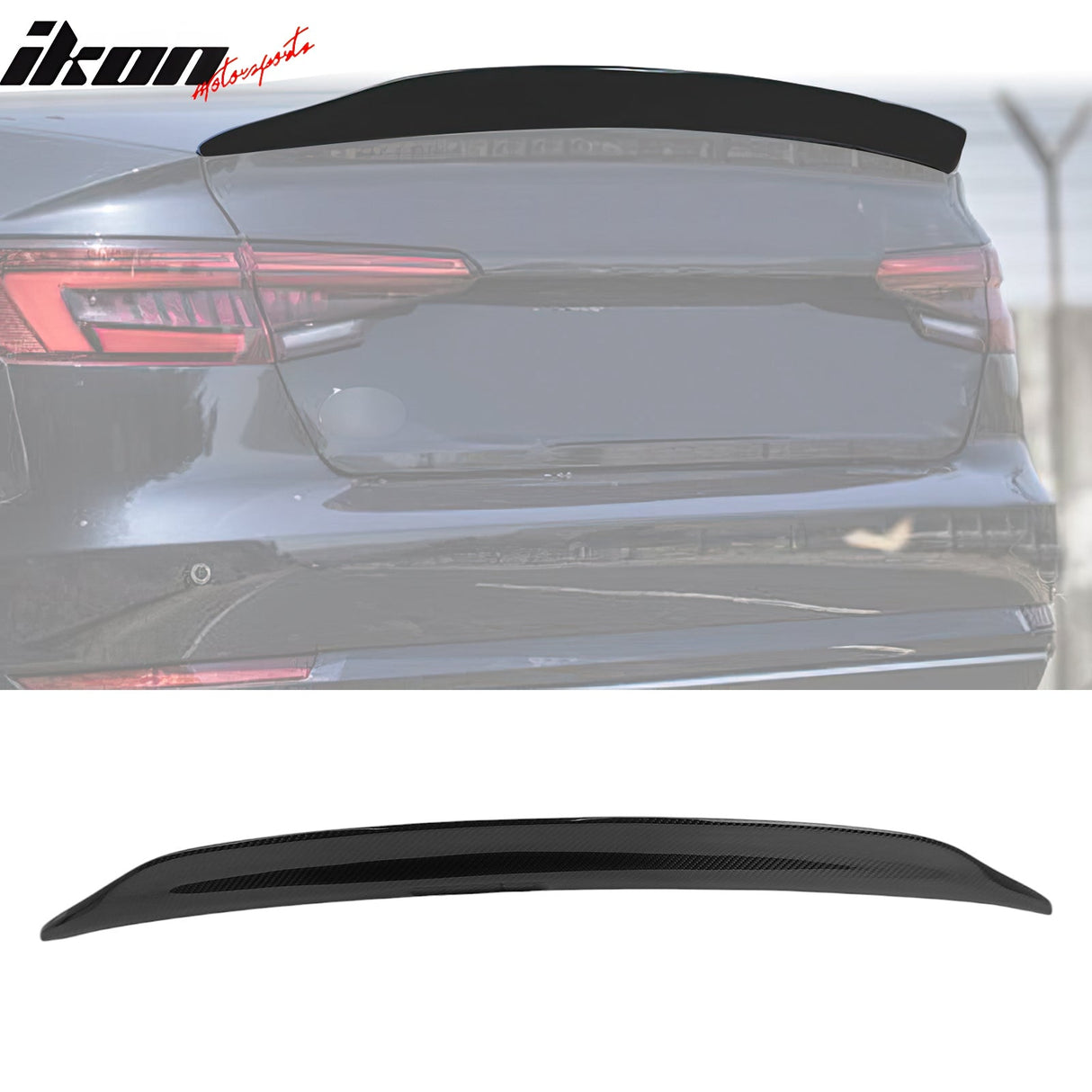 2017-2025 Audi A4 B9 Trunk Spoiler Carbon Fiber V Style Rear Deck Wing