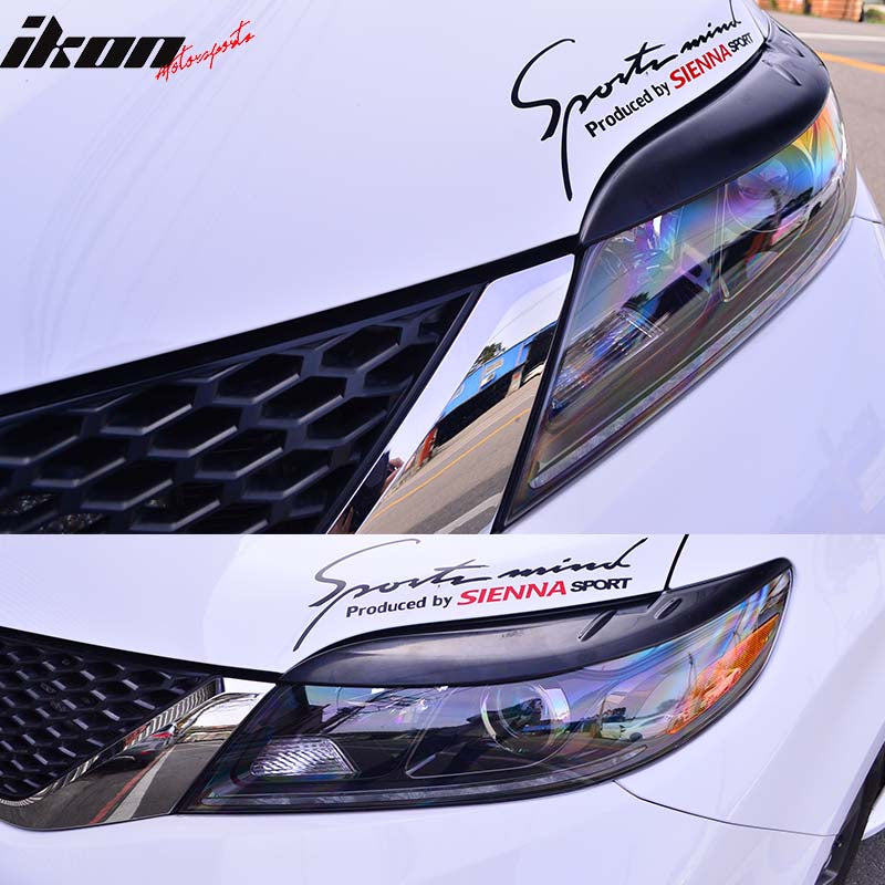 2011-2017 Toyota Sienna Headlight Eyelids Eyebrows Cover ABS