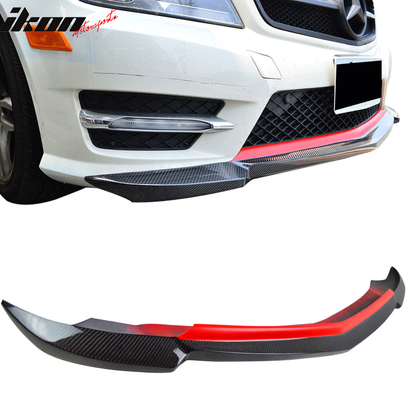 2012-2014 Mercedes Benz W204 Sedan Front Bumper Lip Carbon Fiber
