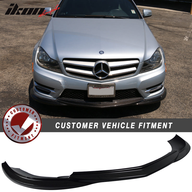 2012-2014 Benz C Class W204 LCI Front Bumper Lip Carbon Fiber